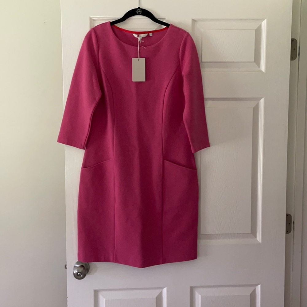 Boden Ponte Three Quarter Sleeve Dress